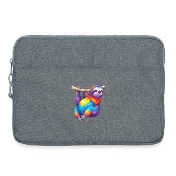 Aquarelle Pop Art Coloré de paresseux arc-en-ciel - Sacoche pour ordinateur portable 15 pouces - gris chiné - Devant