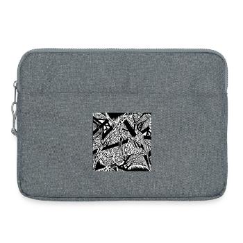 Design abstrait noir et blanc n°4 - Sacoche pour ordinateur portable 15 pouces - gris chiné - Devant