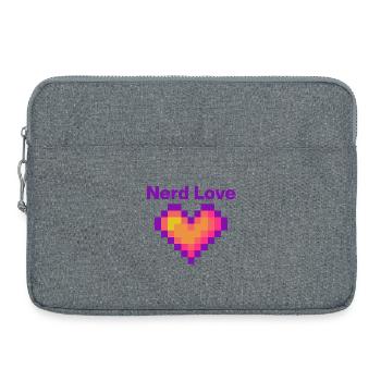Amour de nerd – Cœur de pixels, Gamer Lovee Language - Sacoche pour ordinateur portable 15 pouces - gris chiné - Devant