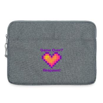 Fin du jeu? Réapparition avec le cœur, langage de l’amour des joueurs - Sacoche pour ordinateur portable 15 pouces - gris chiné - Devant