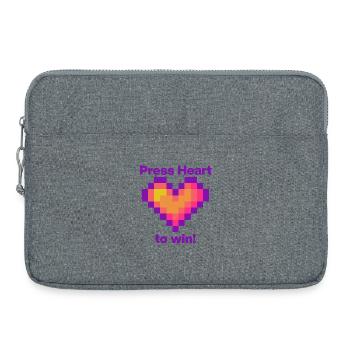 Presse Heart to Win, Gamer Love Language - Sacoche pour ordinateur portable 15 pouces - gris chiné - Devant