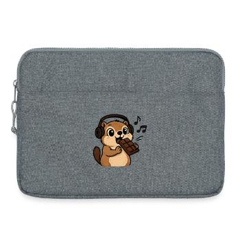 et la marmotte mange le chocolat - Sacoche pour ordinateur portable 15 pouces - gris chiné - Devant