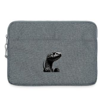 Schwarze Mamba Schlange mit Kopfhörern – Dark Art - Laptop bag 15" - heather grey - Front