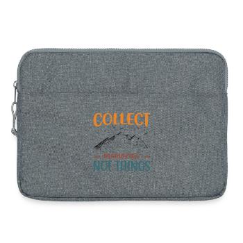 Berge – Sammle Erinnerungen, nicht Dinge - Laptoptasche 15" - Grau meliert - Vorne