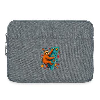 Bouldern Faultier Klettern Boulderkletterer - Laptoptasche 15" - Grau meliert - Vorne
