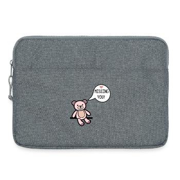 Missing You - Laptop bag 15" - heather grey - Front