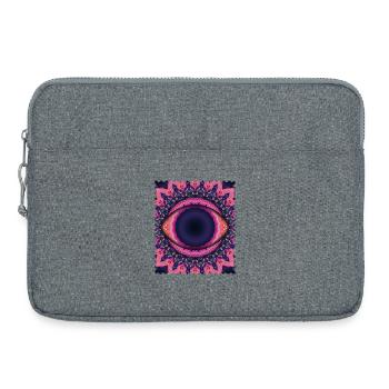 Psychedelisches Augenmandala - Laptoptasche 15" - Grau meliert - Vorne