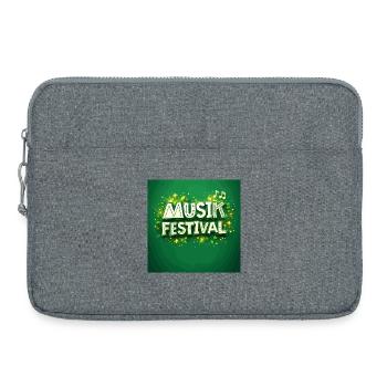 Green Music Festival Motif - Sacoche pour ordinateur portable 15 pouces - gris chiné - Devant