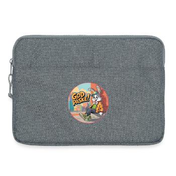 Frohe Ostern mit dem lustigen Osterhasen! - Laptoptasche 15" - Grau meliert - Vorne