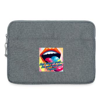 Tongues & Orgasms - Laptop bag 15" - heather grey - Front