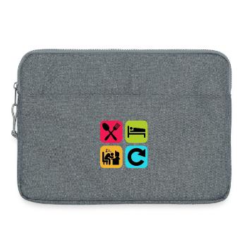 Mange, Dors, travaille, répète une citation drôle, travail - Sacoche pour ordinateur portable 15 pouces - gris chiné - Devant