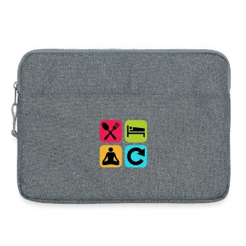 Mange, dors Yoga Répète une citation drôle Zen - Sacoche pour ordinateur portable 15 pouces - gris chiné - Devant