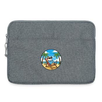Cool Bulldog Beach Vacation Summer Vibes - Laptop bag 15" - heather grey - Front