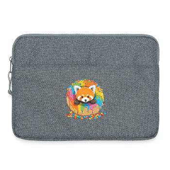 Regenbogen Donutfuchs - Laptoptasche 15" - Grau meliert - Vorne
