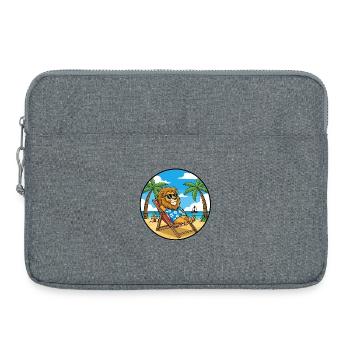 Cool Lion Beach Vacation Summer Vibes - Laptop bag 15" - heather grey - Front