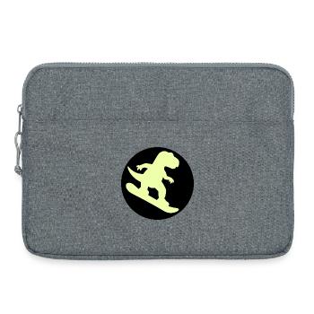 Kids Snowboard Dinosaur - Laptop bag 15" - heather grey - Front