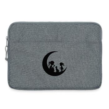Silhouette de la Fêle Fleur sur la Lune - Sacoche pour ordinateur portable 15 pouces - gris chiné - Devant