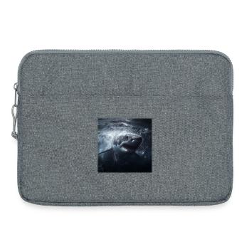Großer Weißer Hai Angriff Ozean Design - Laptoptasche 15" - Grau meliert - Vorne