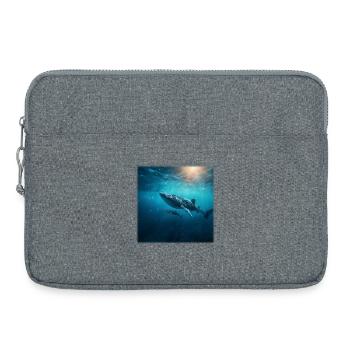 Whale shark mother with baby underwater nature - Laptop bag 15" - heather grey - Front