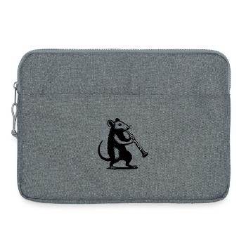 Souris jouant de clarinette - Sacoche pour ordinateur portable 15 pouces - gris chiné - Devant