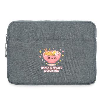 Ramen Nudeln Kawaii Anime - Laptoptasche 15" - Grau meliert - Vorne