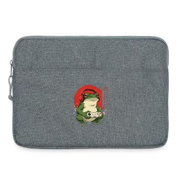 Grenouille Gamer Retro Japonais - Sacoche pour ordinateur portable 15 pouces - gris chiné - Devant