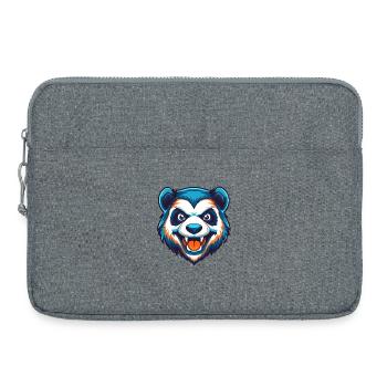 Logo de la mascotte Savage Panda Esports - Sacoche pour ordinateur portable 15 pouces - gris chiné - Devant
