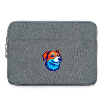 Logo de la mascotte Happy Dog Esports - Sacoche pour ordinateur portable 15 pouces - gris chiné - Devant