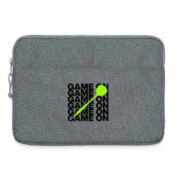 Game On: Dart Attack! ONEHUNDRETEIGHTY, Pfeil grün - Laptoptasche 15" - Grau meliert - Vorne