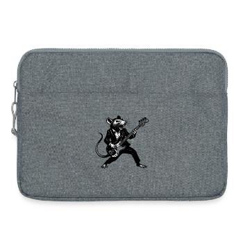 Ratte mit Bass im Anzug - Laptoptasche 15" - Grau meliert - Vorne