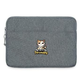 Mon chat est mon motif de personnalité - Sacoche pour ordinateur portable 15 pouces - gris chiné - Devant