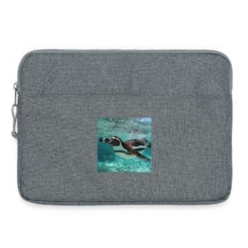 Penguin Underwater Turquoise Ocean Nature Design - Laptop bag 15" - heather grey - Front