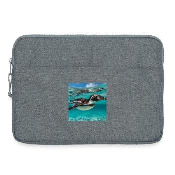 Penguin Under Water Turquoise Ocean Nature Design - Laptop bag 15" - heather grey - Front