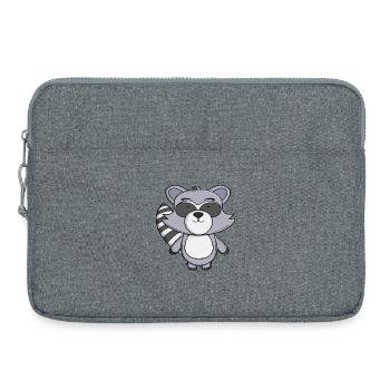 Petit raton laveur Kawaii Trash Panda Animal de dessin animé - Sacoche pour ordinateur portable 15 pouces - gris chiné - Devant