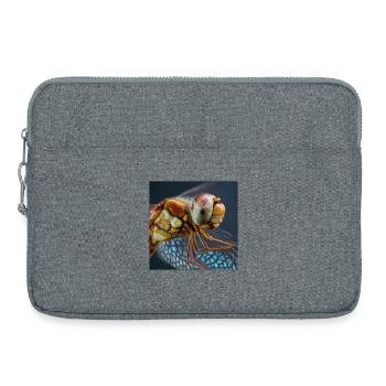 Extremes Libellen Makro Porträt Wildlife Grafik - Laptoptasche 15" - Grau meliert - Vorne