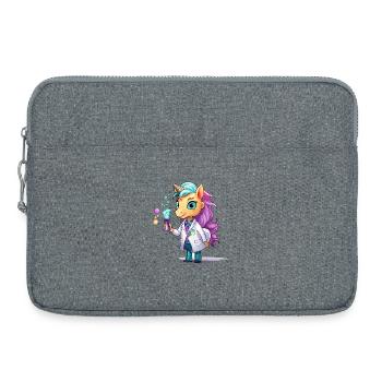 Einhorn-Wissenschaftler im Labor - Laptoptasche 15" - Grau meliert - Vorne