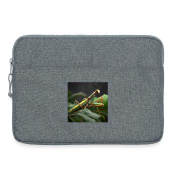 Gottesanbeterin Makro – Elegante Fangschrecke - Laptoptasche 15" - Grau meliert - Vorne