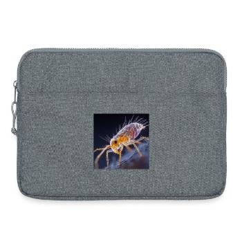 Transparenter Floh – Goldene Insekten Makro Kunst - Laptoptasche 15" - Grau meliert - Vorne
