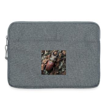 Edler Hirschkäfer – Majestätischer Geweihkäfer - Laptoptasche 15" - Grau meliert - Vorne