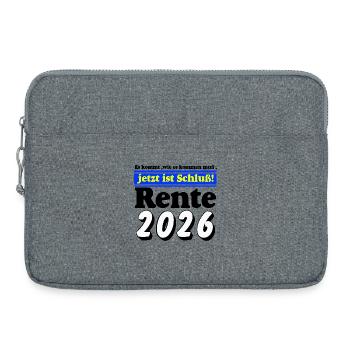Rente 2026 – Jetzt ist Schluss - Laptoptasche 15" - Grau meliert - Vorne