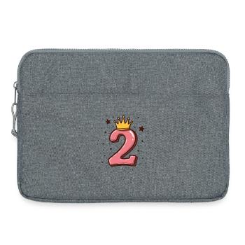 2e anniversaire Petite Princesse Couronne - Sacoche pour ordinateur portable 15 pouces - gris chiné - Devant