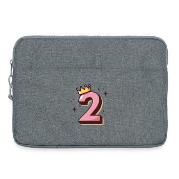2e anniversaire Petite Princesse Couronne - Sacoche pour ordinateur portable 15 pouces - gris chiné - Devant