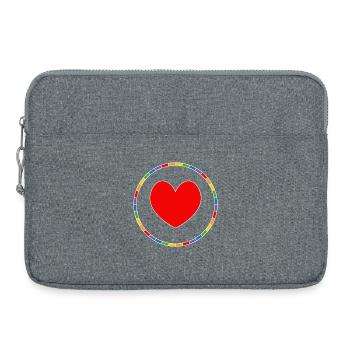 LGBT Herz im Regenbogenring - Laptoptasche 15" - Grau meliert - Vorne