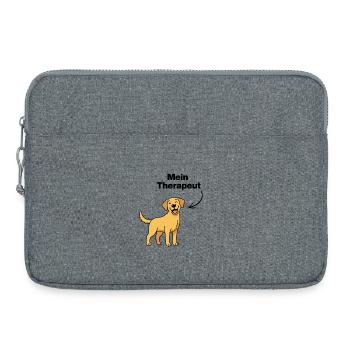 MON THÉRAPEUTE : CHIEN ! NEZ POILU, AMOUREUX DES CHIENS, PATTE - Sacoche pour ordinateur portable 15 pouces - gris chiné - Devant