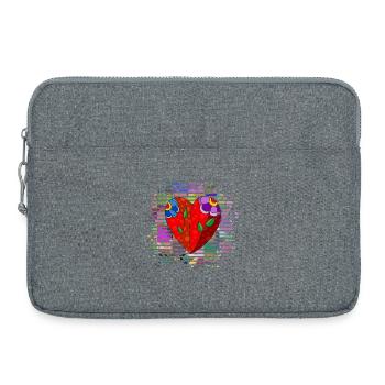 Herz - Laptoptasche 15" - Grau meliert - Vorne