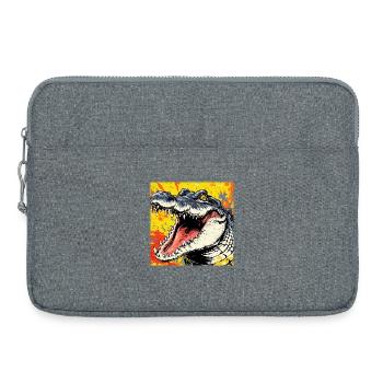 Crocodile sauvage – Design urbain d’art urbain - Sacoche pour ordinateur portable 15 pouces - gris chiné - Devant