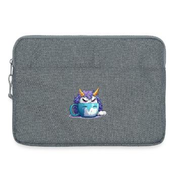 Grummel-Monster im Kaffeebecher - Sacoche pour ordinateur portable 15 pouces - gris chiné - Devant