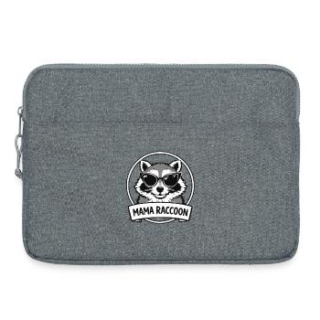 Mama Waschbär mit Sonnenbrillen Logo - Laptoptasche 15" - Grau meliert - Vorne