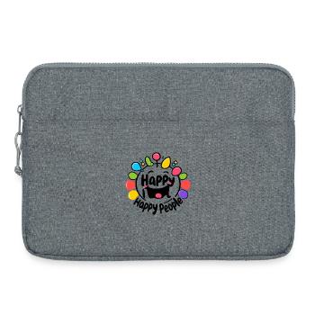 Bunte Lachende Gesichter Ballonkreis - Laptoptasche 15" - Grau meliert - Vorne