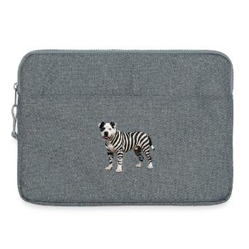 Pitbull in zebra look: Cool urban hybrid design - Laptop bag 15" - heather grey - Front